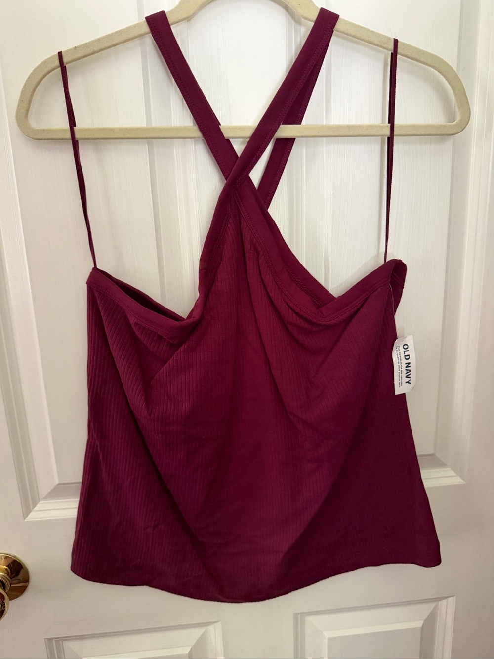 Old Navy plum Ribbed Cross front Camisole